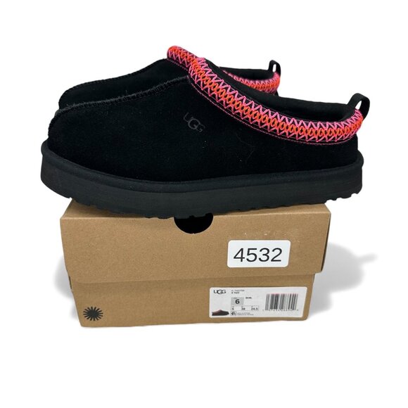 UGG Tazz Slip-On Shearling Clog Black Pink Youth 6 Fits Women’s 7.5–8 EU 38 - Picture 2 of 13